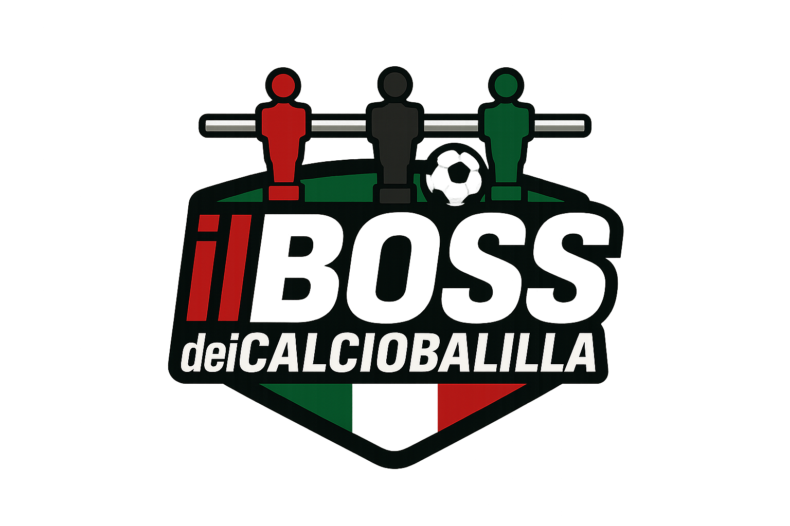 fammi un logo che contenga la scritta "ilBOSSdeiCALCIOBALILLA"